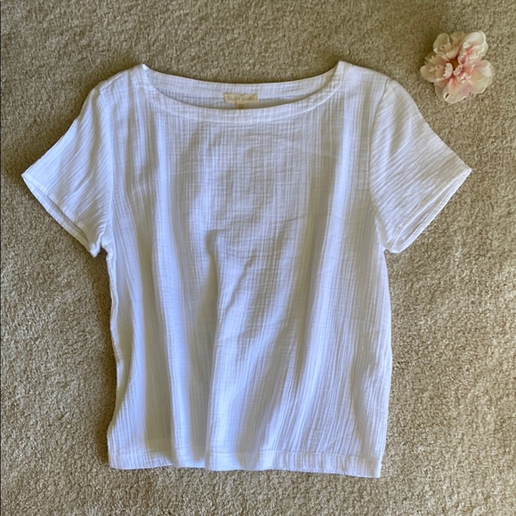 Eileen Fisher Tops - Eileen Fisher White Short Sleeve Top, S/P